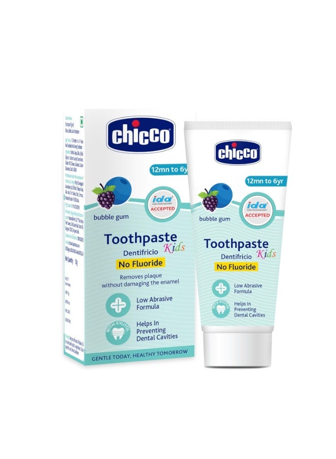 Chicco Toothpaste Bubble Gum 1-6Y 50g No Fluoride - Image 1